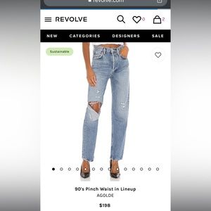 AGOLDE 100% organic cotton 90s pinch waist straight leg no stretch size 26